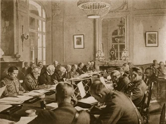 Dem Ende nahe: Sitzungen der Interalliierten Konferenz in Versailles zur Festlegung der Waffenstillstandsbedingungen, 1914-19